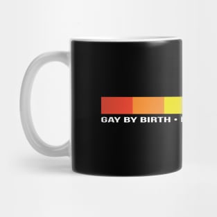 Gay By Birth - Narrow - WHITE Mug